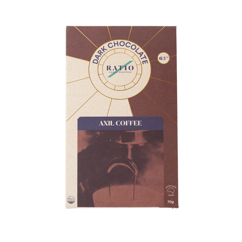 63% Dark Blend Axil Coffee – Ratio Cocoa Roasters